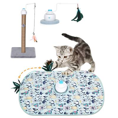 #ad Interactive Cat Toys USB Rechargeable Kitten Teaser Indoor Play Automatic Toy $19.94