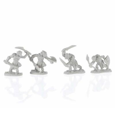 #ad Reaper Mini Armored Goblin Warriors 4 #77679 Unpainted Plastic Bones Figure $7.75