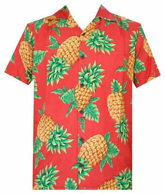 #ad Hawaiian Shirts for Men Aloha Party Casual Camp Button Down Cruise Vacation Tour $19.99