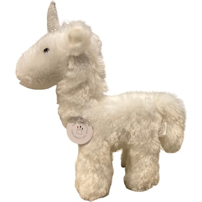 #ad NEW Plush Unicorn Manhattan Toy Voyagers Sparkle White Stuffed Animal with Tags $10.67