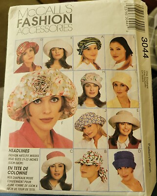 #ad McCall#x27;s Fashion Accessories Sewing Pattern #3044 Hats One Size Uncut $9.95
