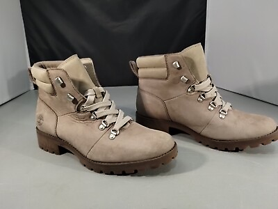 #ad Timberland Women#x27;s Ellendale Mid Hiker Taupe Nubuck Boots A5TN8 Size 7.5 VG $56.00