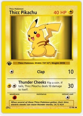 #ad Thicc Pikachu Pokémon Card Collectible Gift Display $11.99