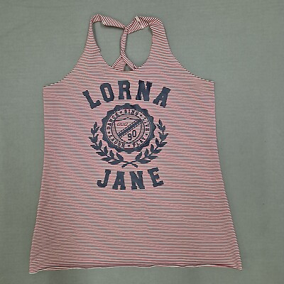 #ad Lorna Jane Womens Active Wear Singlet Size M Red And White Stripe AU $19.20