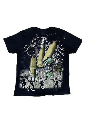 #ad Anchor Blue Black Graphic T Shirt 100% Cotton Mens Size XXL NWOT $13.46