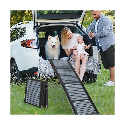 #ad 62quot; Portable Dog Ramps for Medium Dogs 17quot; Wide Non Slip Surface Foldable a... $84.79