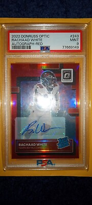 #ad 2022 Donruss Optic Rachaad White Rated Rookie Auto Red 21 75 #243 PSA 9 $150.00