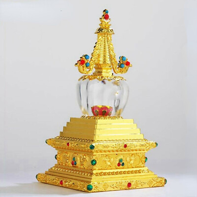 #ad 8.66quot; Stupa Alloy Tibetan Buddhism Sarira Dagoba Home Temple Shrine Worship Gift $69.81