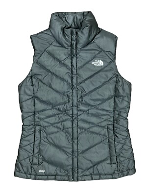 #ad The North Face Aconcagua Vest Women#x27;s Medium Gray Quilted 550 Goose Down Puffer $42.46