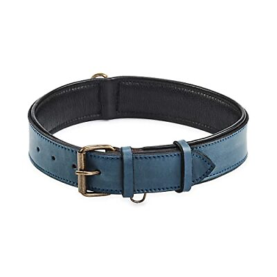 #ad Real Leather Dog Collar Padded Soft Interiors with Premium Vintage Look Handcraf $39.91