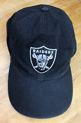 #ad Las Vegas Oakland Raiders NFL Official OTS Faded Black OSFA Baseball Cap Hat $14.99