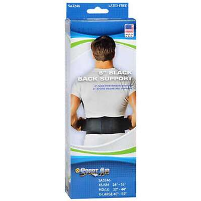 #ad Sport Aid 6quot; Black Back Support X Small Small 26 36quot; Hip Circ. $25.00