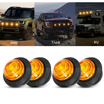 #ad For Polaris XP 3 4quot; 12VLED Truck Trailer RV Round Side Bullet Marker Light Amber $16.98
