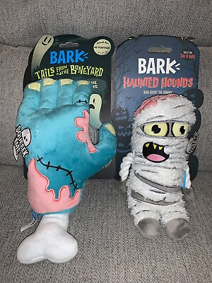 Bark Box Toys Halloween Plush Zombie Hand amp; Mummy Ball Medium Large Dog Lot 2 $63.99