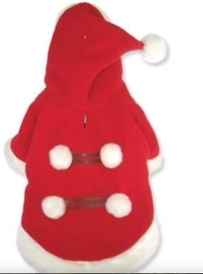 #ad DOGO santa coat with pom poms size medium $26.99