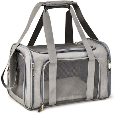 #ad Pet Carrier for Cats Dogs and Puppies Gray Suitable For Daily Travel 22 Lbs $37.43