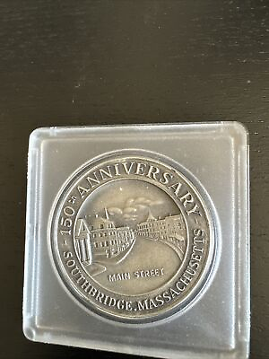 #ad 1966 USA Southbridge MASSACHUSETTS 150th Main Street Genuine Silver Medal i82757 $29.99