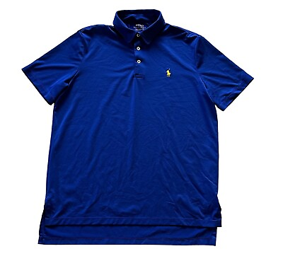 #ad POLO RALPH LAUREN Performance Mens Medium Blue Short Sleeve Golf Polo Shirt $19.95