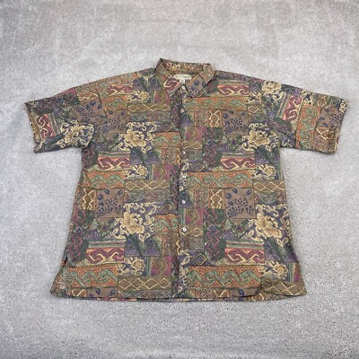 #ad VINTAGE Tori Richard Shirt Mens 2XL XXL Hawaiian Geometric Aloha Cotton Lawn $28.95
