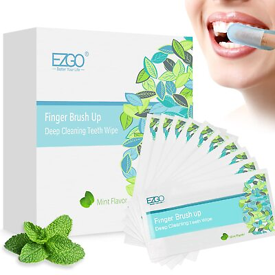 #ad 100Pc Finger Brush Up Tooth Whitening Wipes Oral Deep Cleaning Teeth Dental Care $19.99
