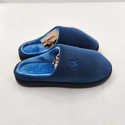 #ad Memory Foam Slippers for Men Size 11 12 Navy Blue $16.99