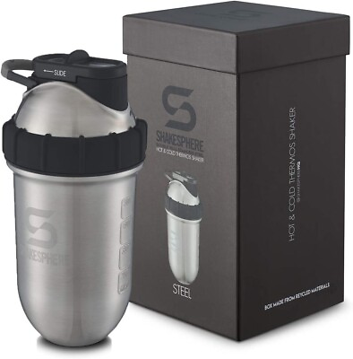 #ad Shakesphere Tumbler Steel Insulated Protein Shaker Bottle Hot Cold 24 oz $39.95
