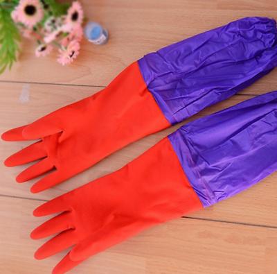 #ad Household Long Rubber Goves Warm Protect Hands Waterproof Latex Kitchen Glove $7.50