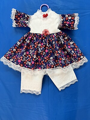 #ad Red white Purple Handmade Doll Dress and Fits 18 to 19in Doll $10.00