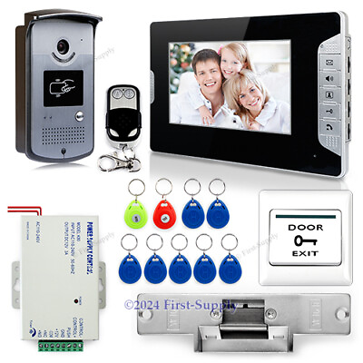 #ad Video Door Phone Doorbell 700TVL Camera Electric Strike Lock RFID Keyfobs Unlock $261.53