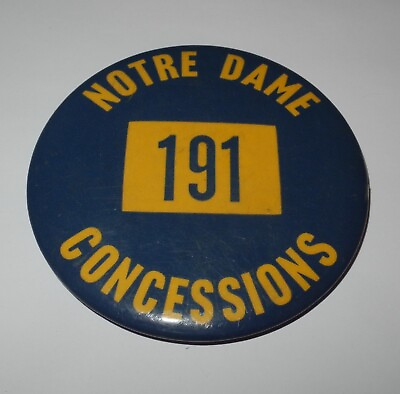 #ad 1940#x27;s Football Notre Dame Irish Field Food Concessions Vendor Pin Badge Button $146.25