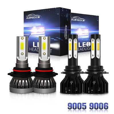 #ad AUIMSOCO White 90059006 Combo LED Car Headlight Kit Highamp;Low Beam Light Bulbs $44.99