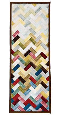 #ad Quilted Wall Hanging — Herringbone Pattern in Faux Wood Grain Quilter#x27;s Cotton $200.00