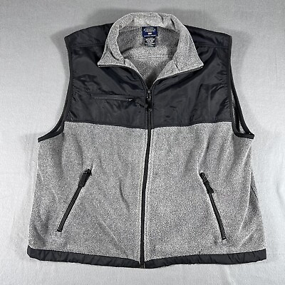 #ad Faded Glory Fleece Mens 2XL Gray Sleeveless Jacket Full Zip Outdoor Hiking $18.99