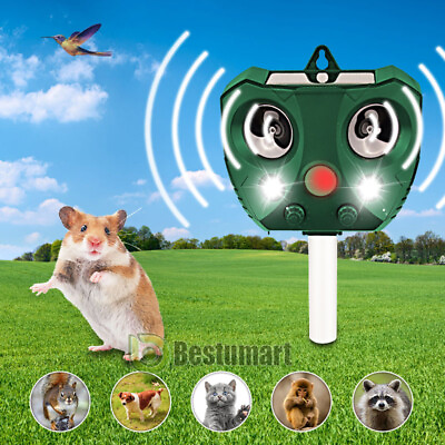 Animal Repeller Ultrasonic Solar Bird Dog Snake Cat Skunk Deer Raccoon Repellent $32.43