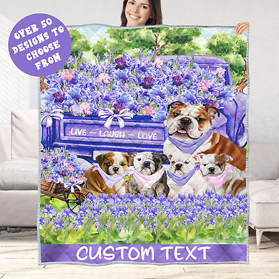 #ad #ad Bulldog Quilt Dog Bedding Personalized Bed Gift Many Designs NWT $54.99