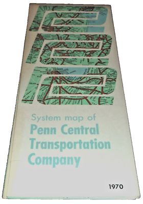 #ad 1970 PENN CENTRAL FULL COLOR FOLD OUT SYSTEM MAP $25.00