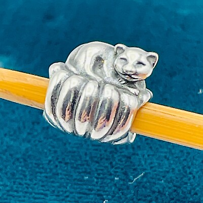 #ad Pandora Cozy Cat Animal Bead 791192 Authentic 925 ALE New Old Stock Sterling $34.00