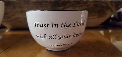 #ad COVENTRY DAILY BLESSINGS BOWL TRUST IN THE LORD WITH ALL YOUR HEART PRE OWN $22.95