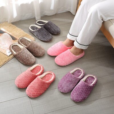 #ad Men Women House Slippers Indoor Winter Warm Comfort Memory Foam Home Shoes $9.49