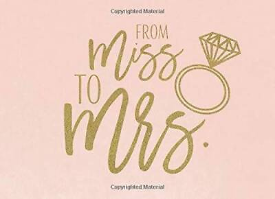 #ad From Miss To Mrs: Cute Ring Pink Blush and Gold Bridal Shower Guest Book GOOD $9.15