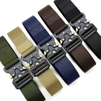 #ad 130cm Quick Release Men Tactical Buckle Belt Military Nylon Belt Training Strap $15.99