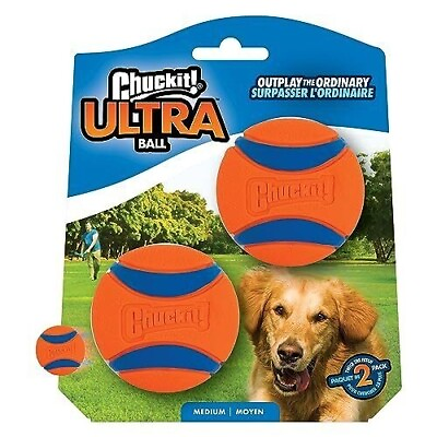 #ad Ultra Ball Dog Toy Medium 2.5 Inch Diameter Pack of 2 for Breeds 20 60 Lbs. $6.10