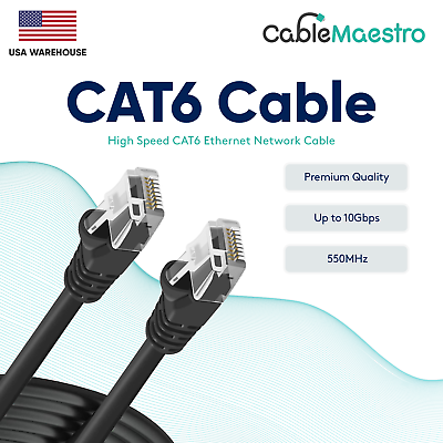 #ad CAT6 Ethernet Internet CAT 6 Cable LAN Network Modem Router RJ45 Patch Cord Lot $3.45