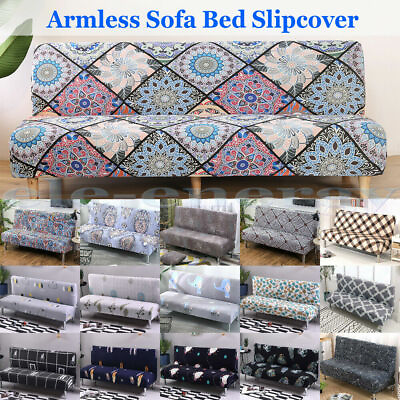 #ad Stretch Armless Sofa Bed Cover Full Folding Couch Futon Slipcover Home Decors $21.99