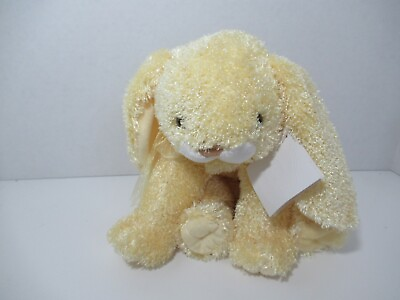 #ad Stephan Baby plush yellow floppy bunny rabbit ribbon bow stuffed toy w tag $7.49