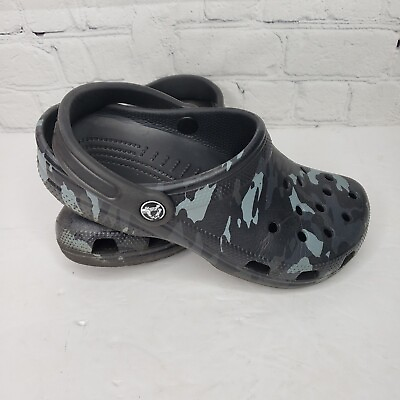#ad Crocs Classic Printed Camo Clog Slate Grey Men Unisex Slip On Sandals M5 W7 $18.34
