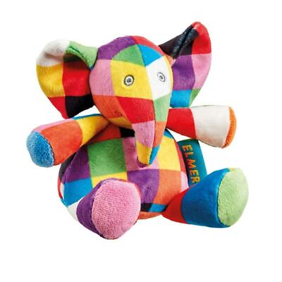 #ad ELMER THE PATCHWORK ELEPHANT ELMER BABY RATTLE 6quot; PLUSH SOFT TOY FROM BIRTH $15.78