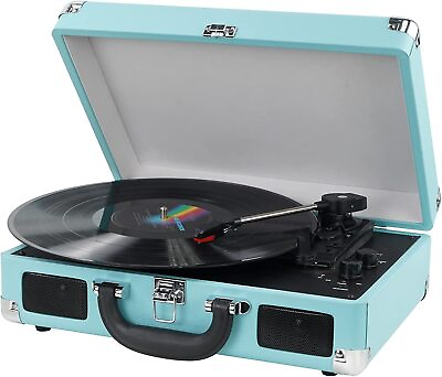 #ad Vintage Turntable3 Speed Vinyl Record Player with Built in Stereo Speakers $45.99