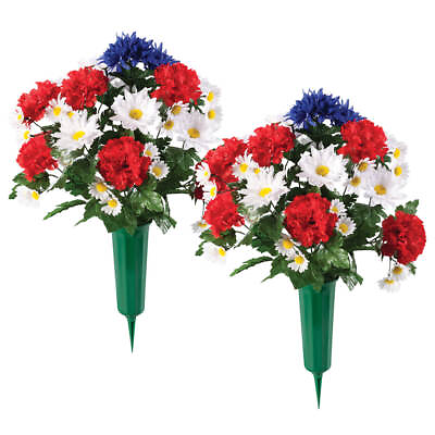 #ad Patriotic Bouquet Memorial by OakRidgeTM Set of 2 $48.15