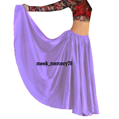#ad Medium Purple Belly Dance Flowing skirt Flamenco Skirt Women Full Circe Skirt S8 $31.25